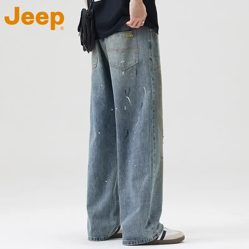 Jeep Fashion Sports Collection Jeans Unisex Vintage Blue-6