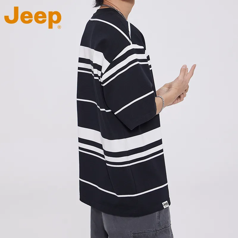 Jeep JEEPlifestyle T Shirt Unisex Black White Stripes-6