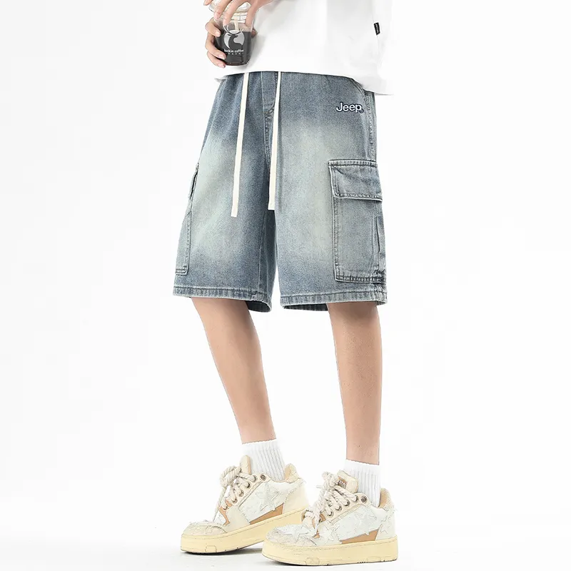 Jeep Fashion Sports Collection Denim Shorts Unisex-4