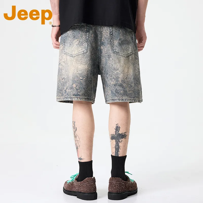Jeep Leisure Collection Denim Shorts Unisex Blue-4