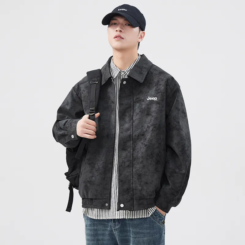 Jeep Fashion Sports Collection Leather Jacket Unisex-16
