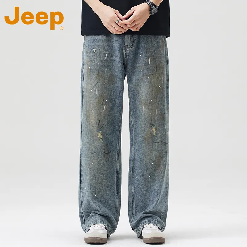 Jeep Fashion Sports Collection Jeans Unisex Vintage Blue-2