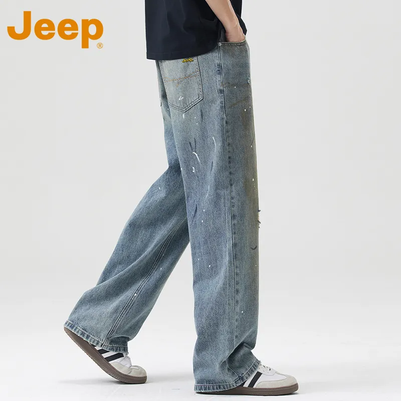 Jeep Fashion Sports Collection Jeans Unisex Vintage Blue-3