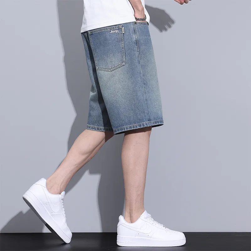 Jeep Denim Shorts Men Blue-5