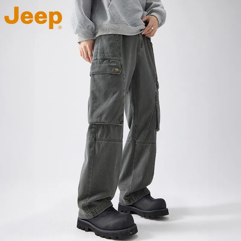 Jeep Outdoor Casual Pants Unisex Gray-3