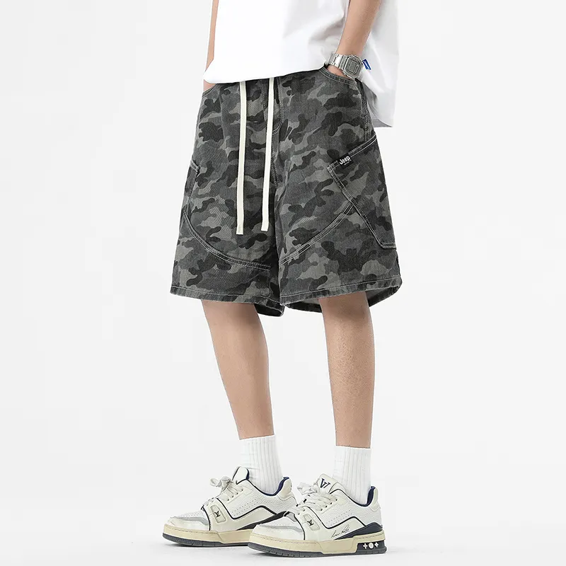 Jeep Fashion Sports Collection Denim Shorts Unisex Camouflage-3