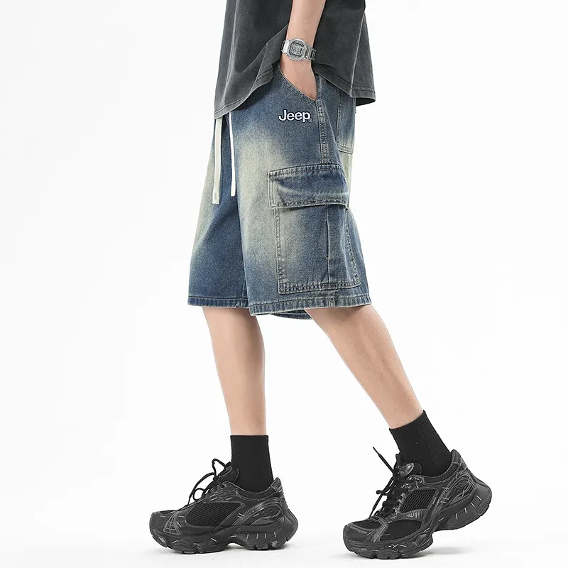 Jeep Fashion Sports Collection Denim Shorts Unisex-11
