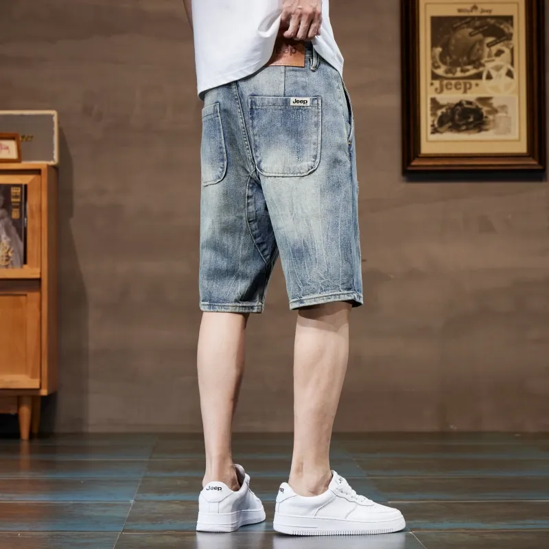 Jeep Denim Shorts Men Blue-6
