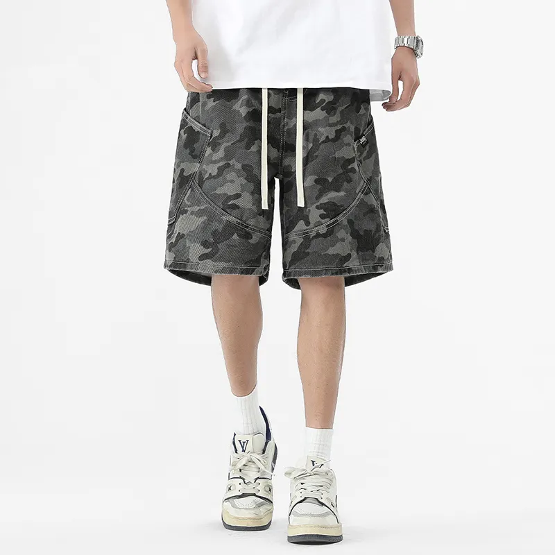 Jeep Fashion Sports Collection Denim Shorts Unisex Camouflage-2