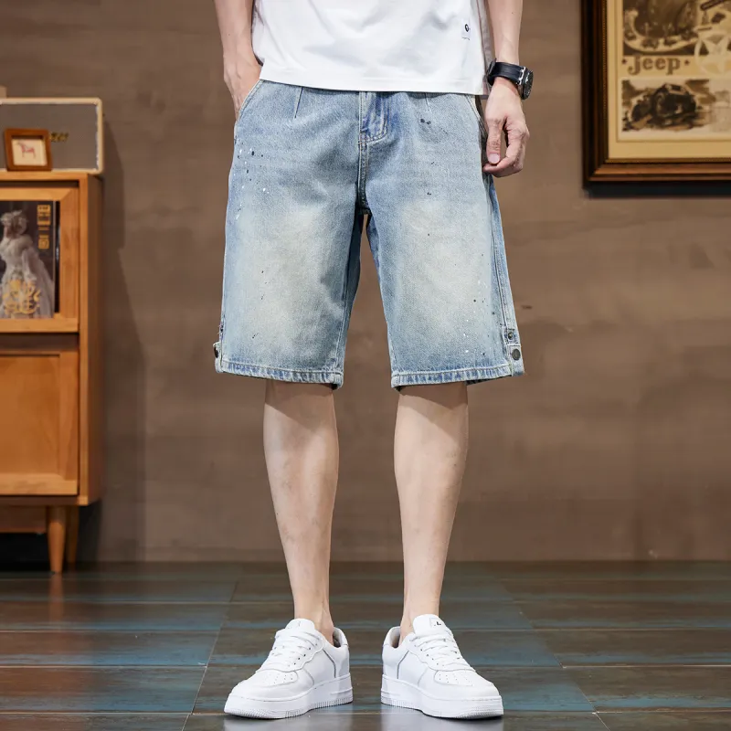 Jeep Denim Shorts Men's Light Pine Blue-6