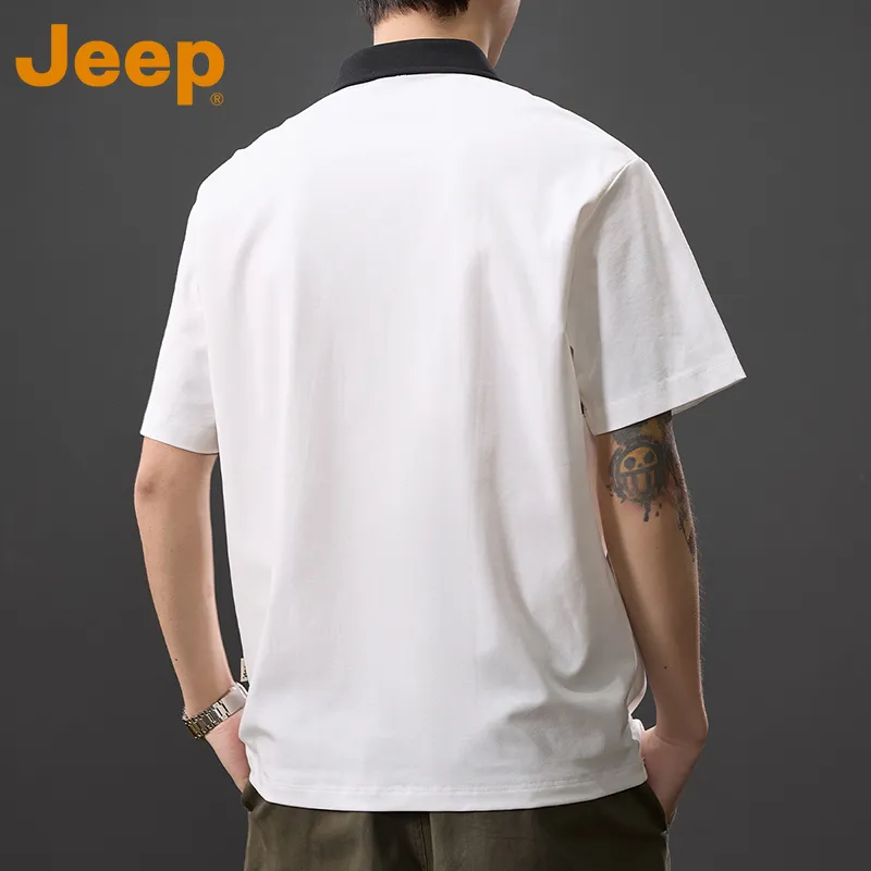 Jeep Outdoor Casual Polo Shirt Unisex White-1