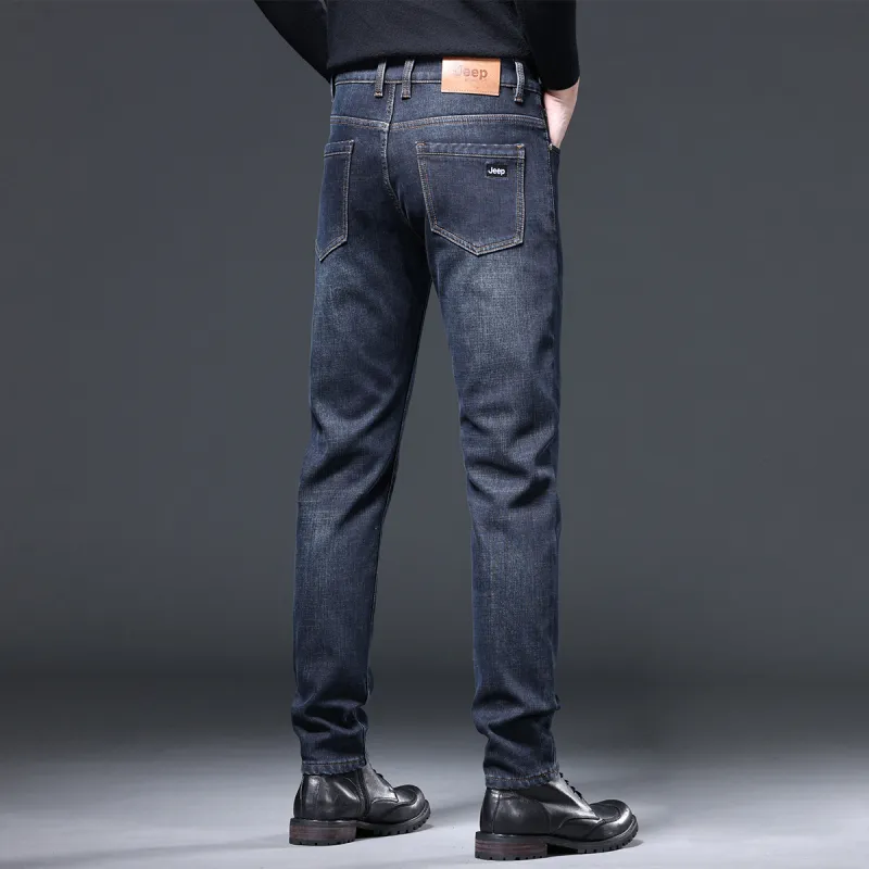 Jeep Jeans Men Dark Blue Fleece Lined-5
