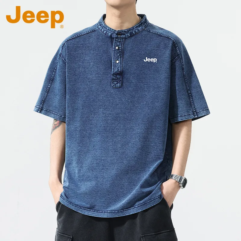 Jeep T Shirts Men Blue-3