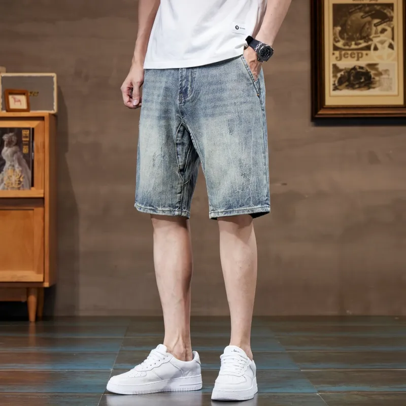 Jeep Denim Shorts Men Blue-3
