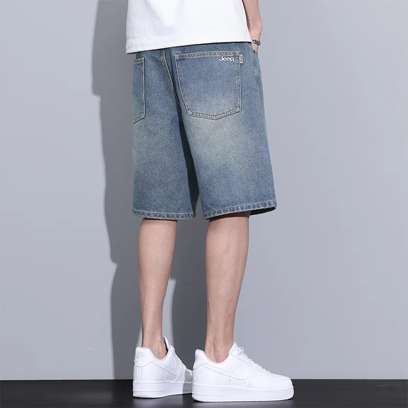 Jeep Denim Shorts Men Blue-6