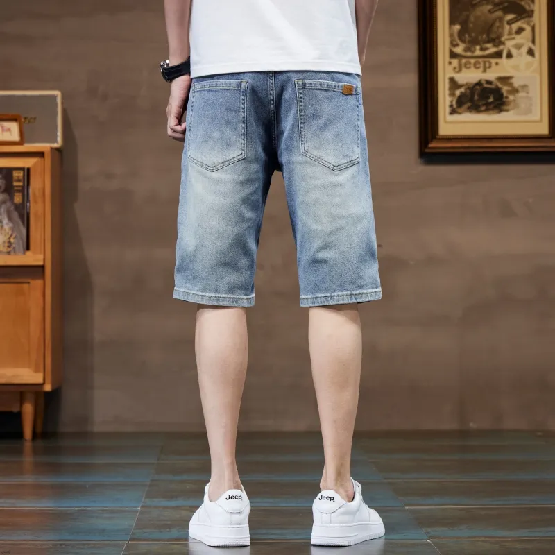 Jeep Denim Shorts Men Blue-5