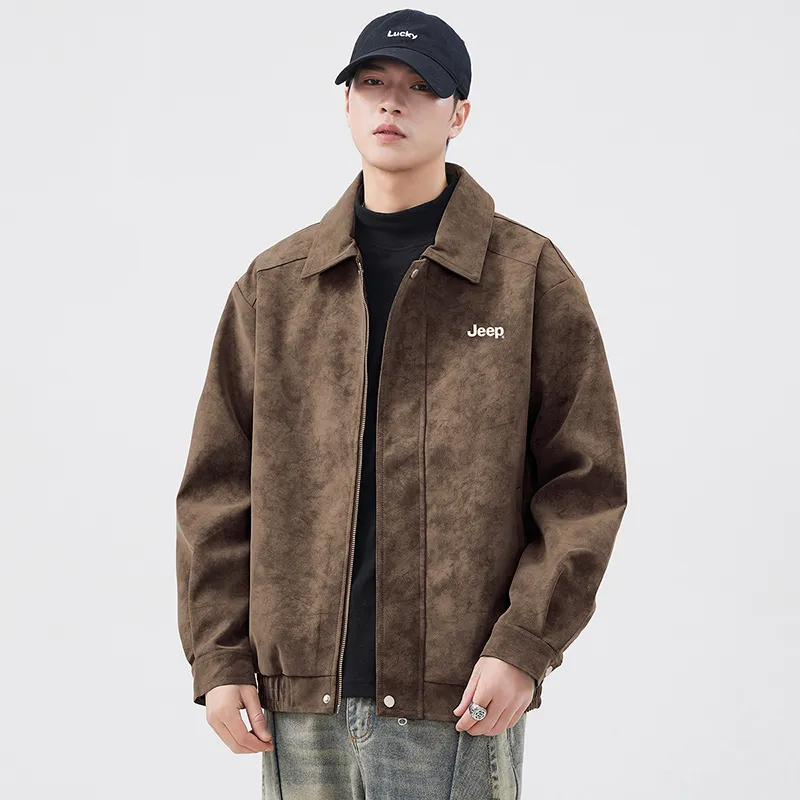 Jeep Fashion Sports Collection Leather Jacket Unisex-21