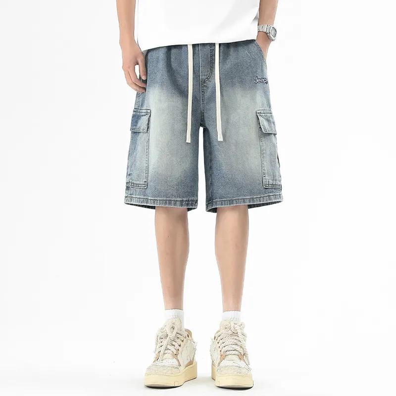 Jeep Fashion Sports Collection Denim Shorts Unisex-2