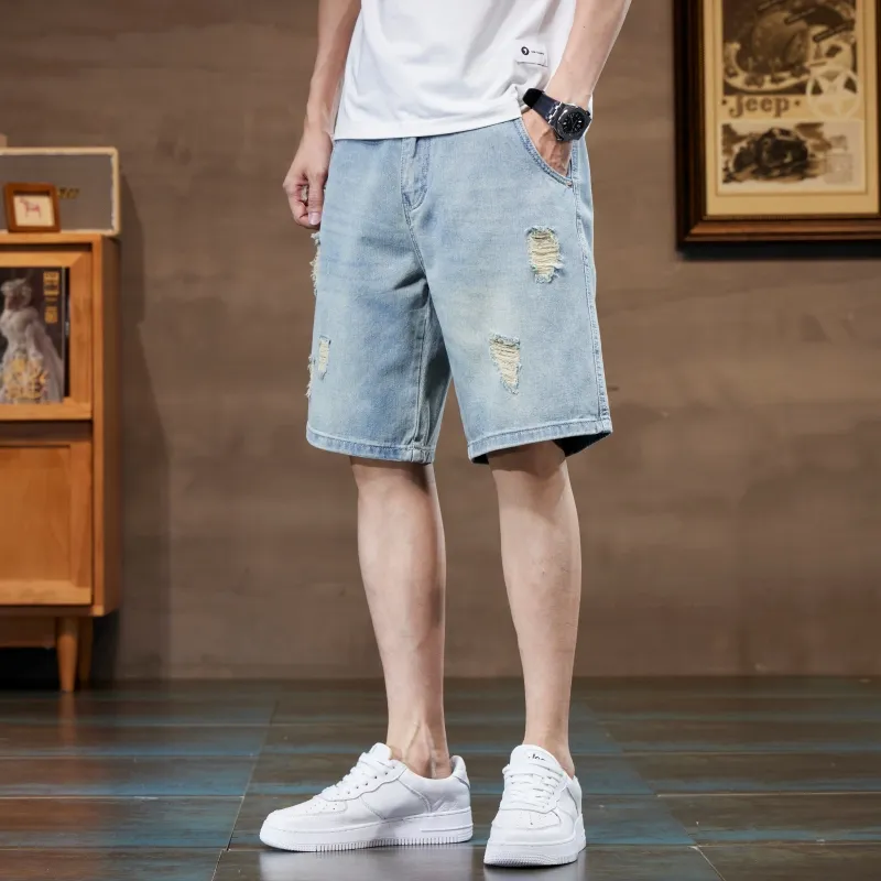 Jeep Denim Shorts Men Blue-3