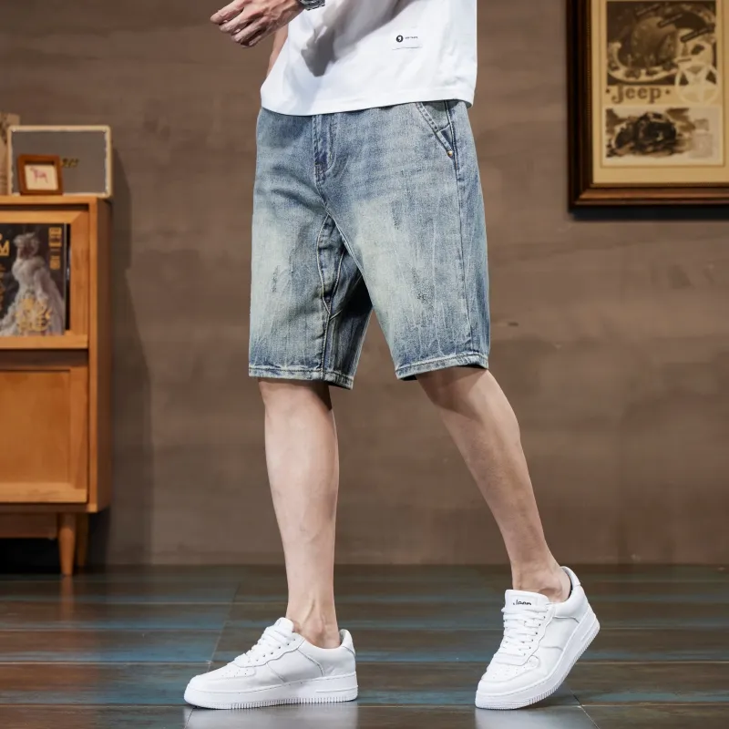 Jeep Denim Shorts Men Blue-4