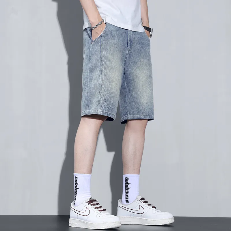 Jeep Fashion Sports Collection Denim Shorts Unisex Vintage Blue-4