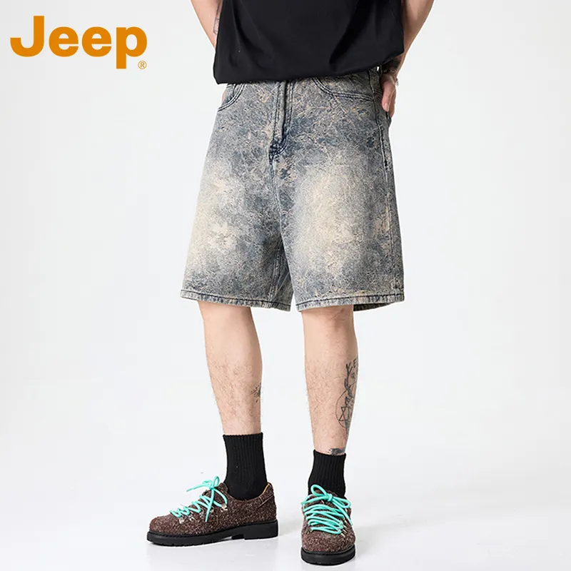 Jeep Leisure Collection Denim Shorts Unisex Blue-7