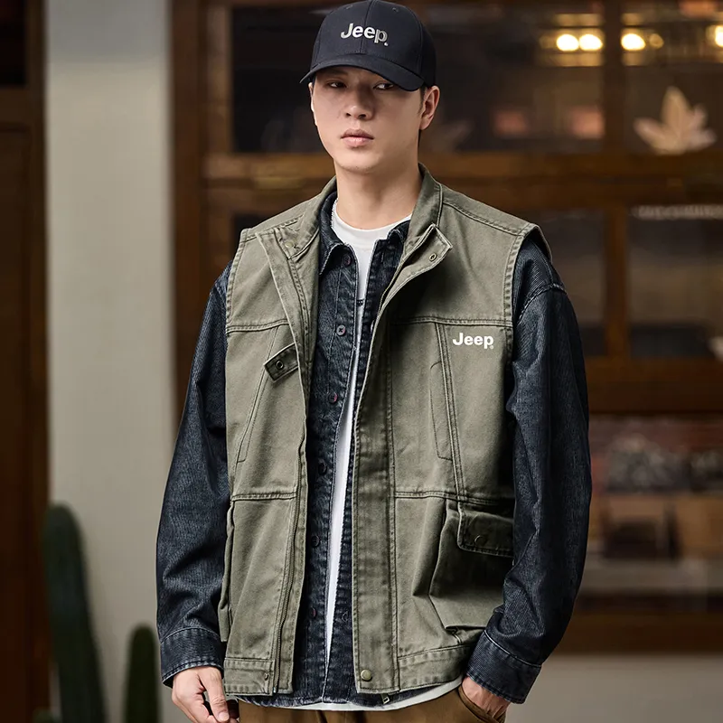 Jeep Denim Jackets Unisex Green-3