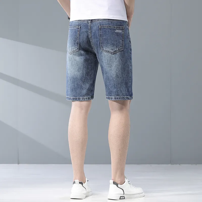 Jeep Theme Series Denim Shorts Unisex Vintage Blue-2