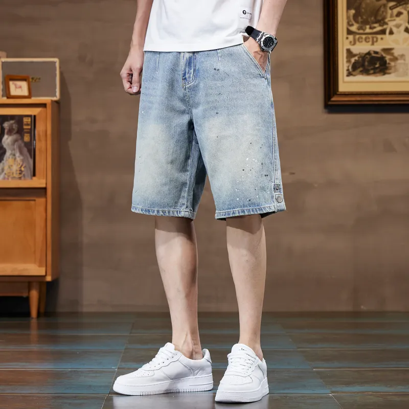 Jeep Denim Shorts Men's Light Pine Blue-2
