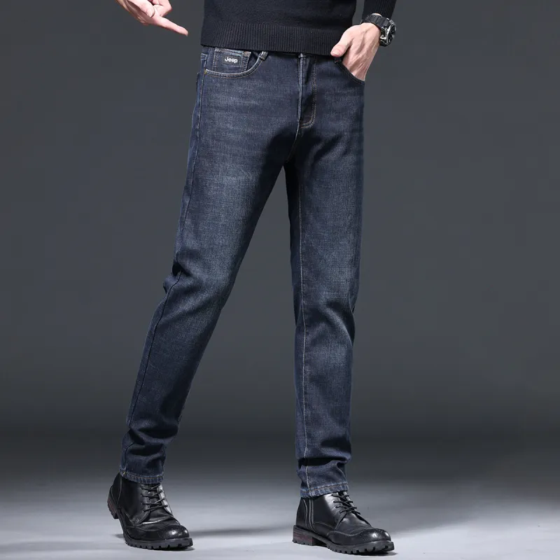 Jeep Jeans Men Dark Blue Fleece Lined-3