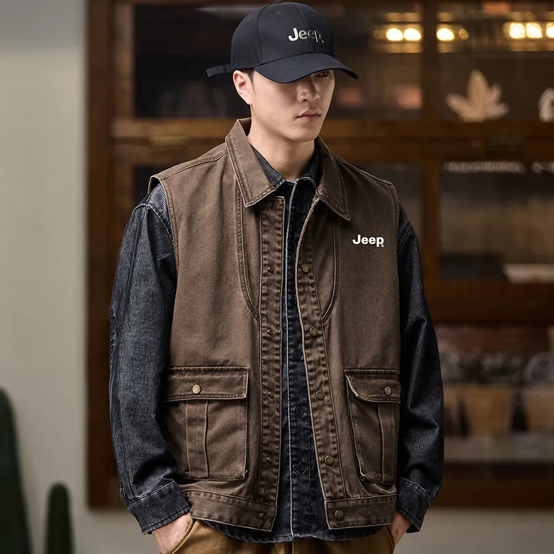 Jeep Denim Jackets Unisex Khaki-4
