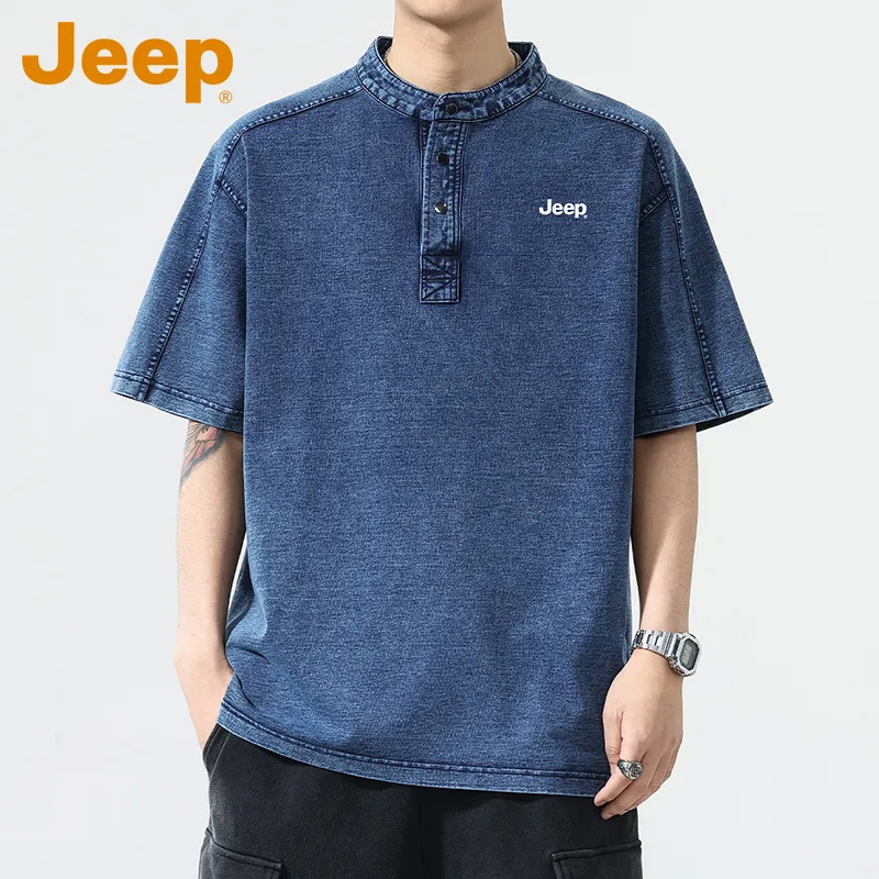 Jeep T Shirts Men Blue-2