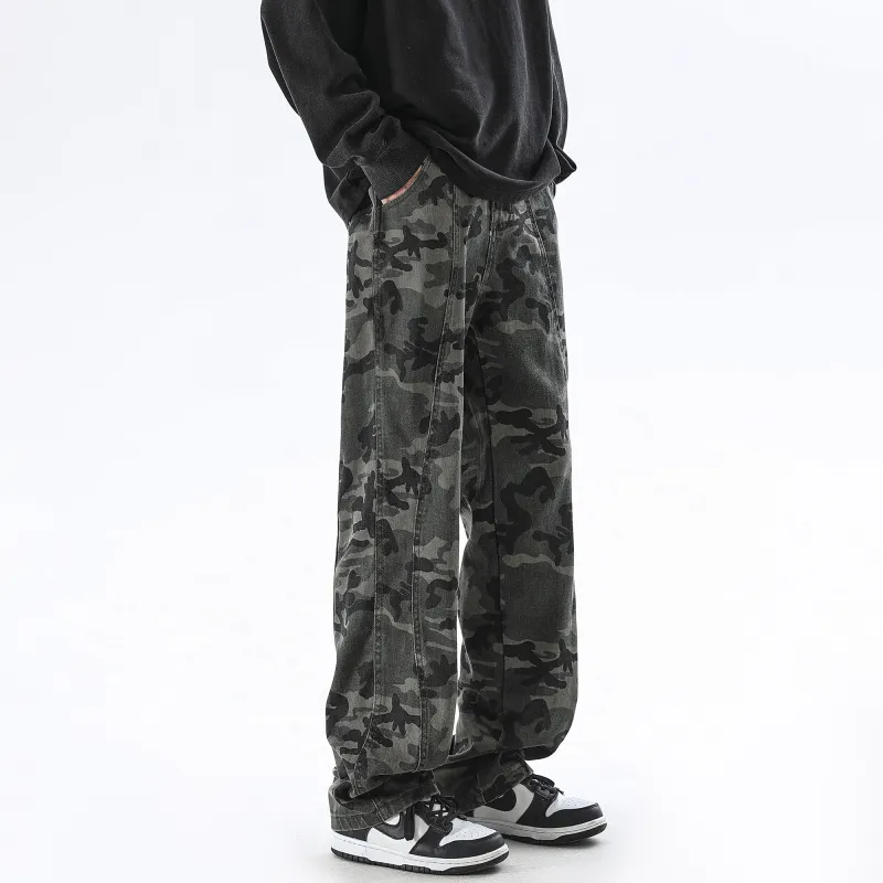 Jeep Casual Pants Unisex Green Camouflage-4