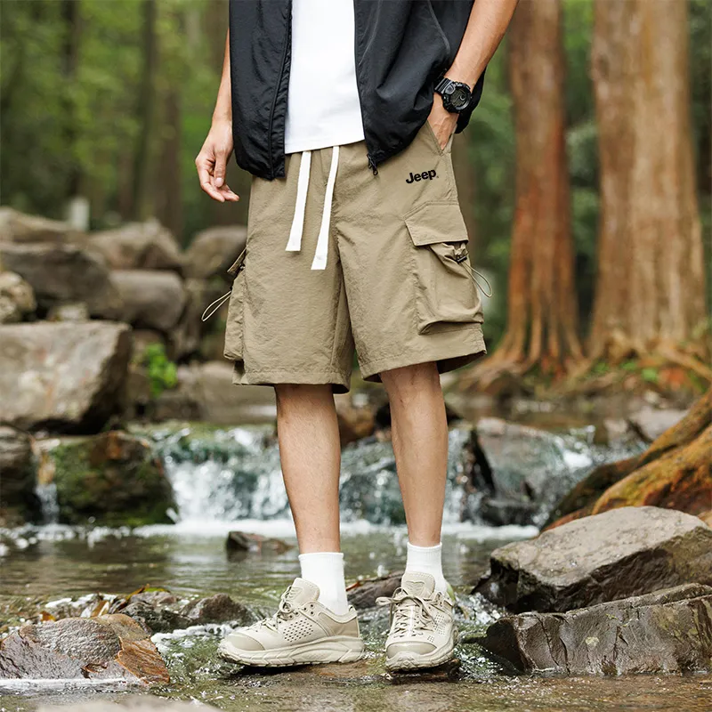 Jeep Casual Shorts Unisex Gray Green-2
