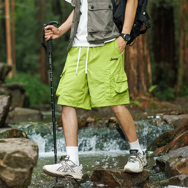 Jeep Casual Shorts Unisex Neon Green-1