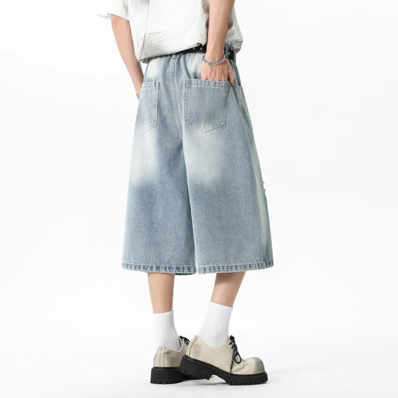 Jeep Denim Shorts Men's Light Blue-4