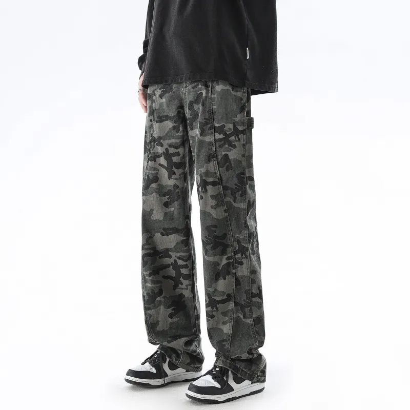 Jeep Casual Pants Unisex Green Camouflage-2