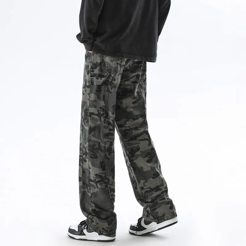 Jeep Casual Pants Unisex Green Camouflage-3