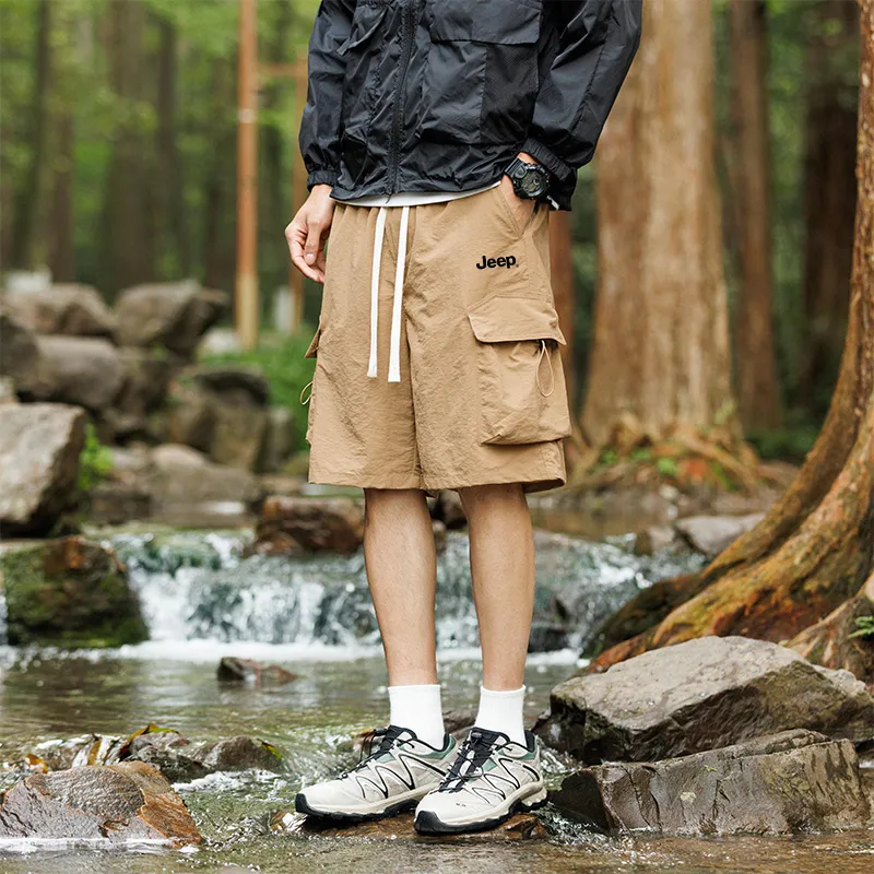 Jeep Casual Shorts Unisex Gray Green-10