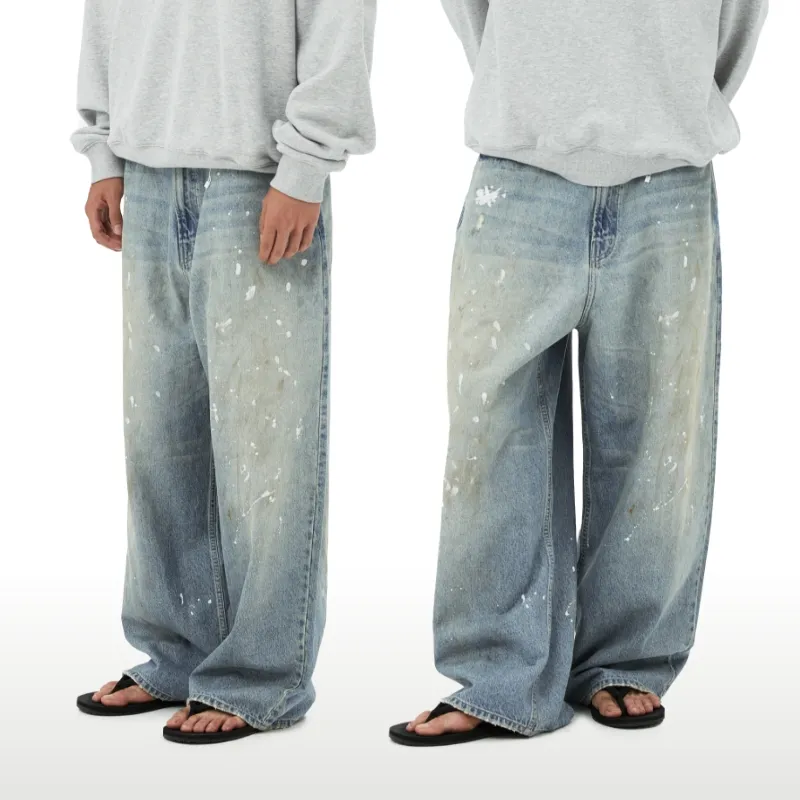 WASSUP Jeans Unisex Splashed Blue-4