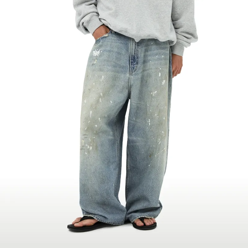 WASSUP Jeans Unisex Splashed Blue-2