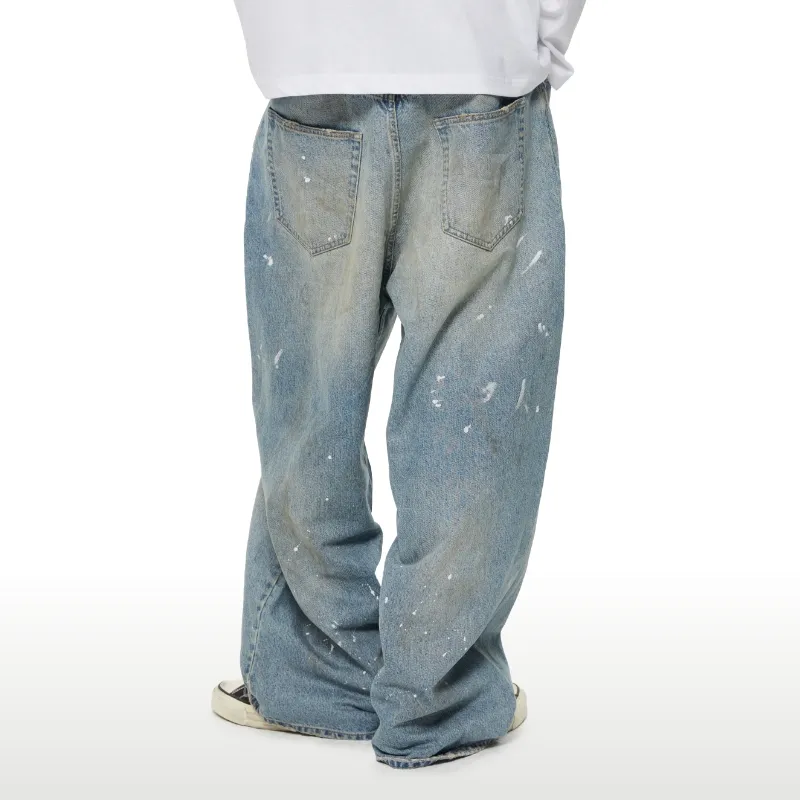 WASSUP Jeans Unisex Splashed Blue-3