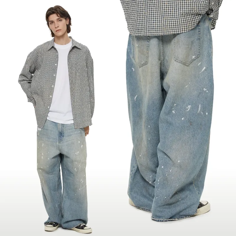WASSUP Jeans Unisex Splashed Blue-5