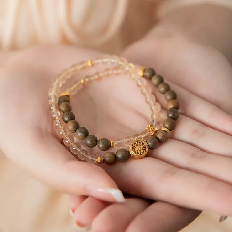Fengyun Pavilion Green Sandalwood Bracelets Women's-4