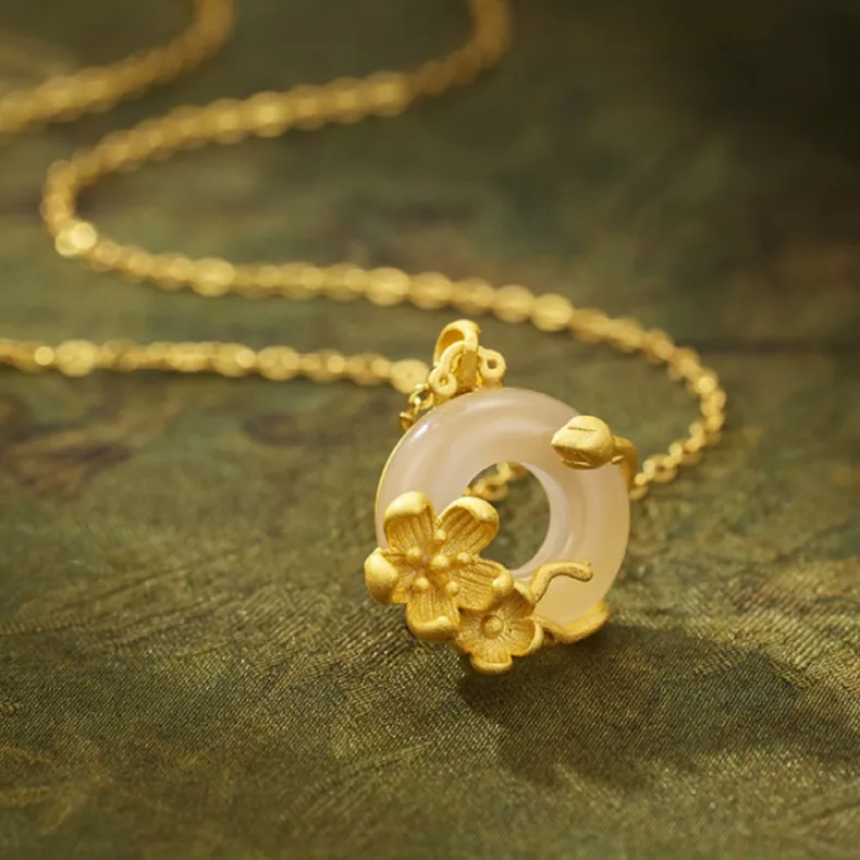 Fengyun Pavilion Chalcedony Jade Necklaces Women's-3