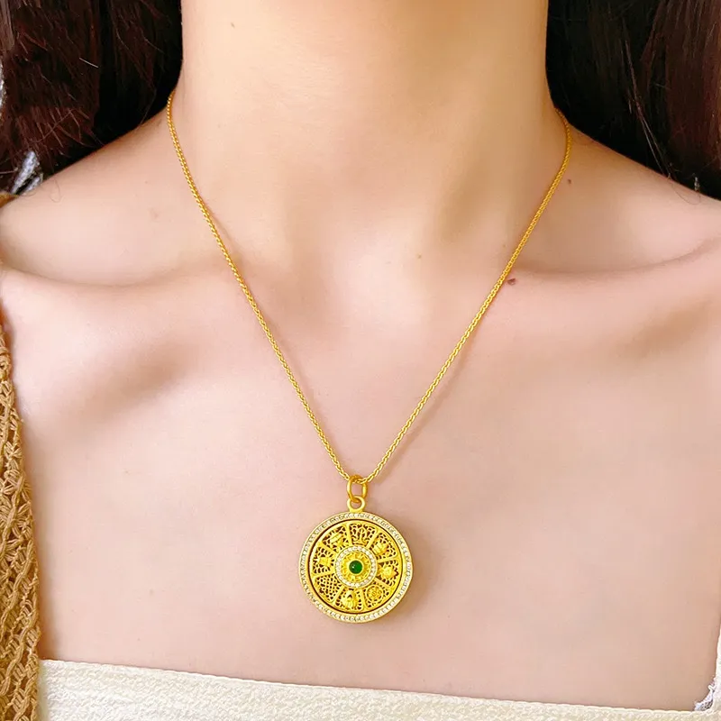 Fengyun Pavilion Alloy Necklaces Unisex-2