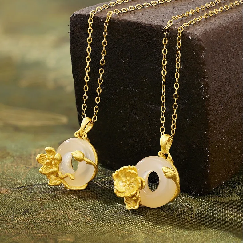 Fengyun Pavilion Chalcedony Jade Necklaces Women's-4
