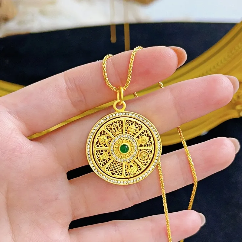 Fengyun Pavilion Alloy Necklaces Unisex-1