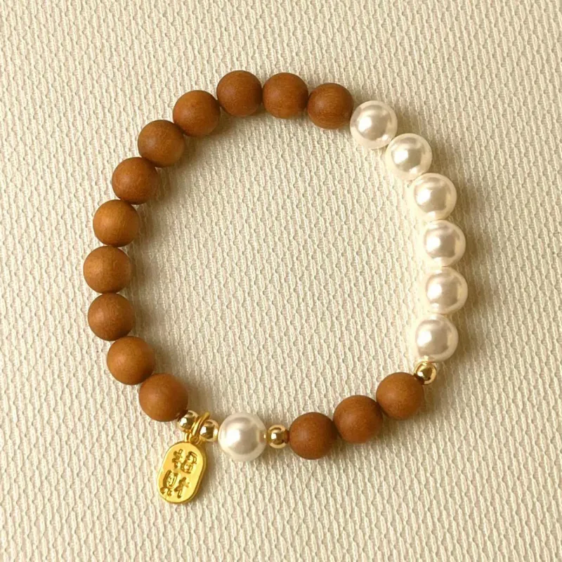 Fengyun Pavilion Barbie Sandalwood Wooden Bracelets Women's-3