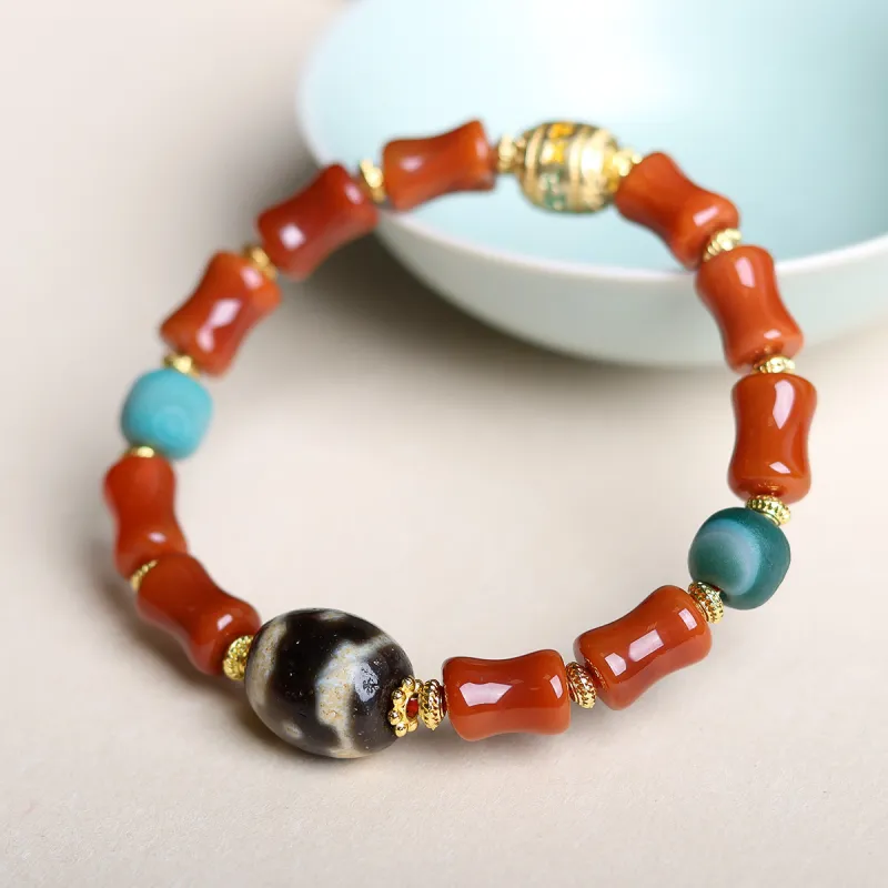 Fengyun Pavilion Agate Jade Bracelets Unisex-3